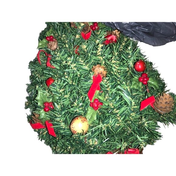 Christmas Wall Tree with Decorations Vintage Hanging Artificial Tree Wall Decor - Picture 9 of 9